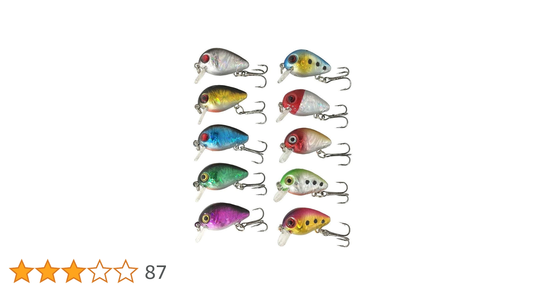 クランクベイト ルアーセット Amazon | オルルド釣具 3cm 1.5g マイクロクランク 10カラー10個セット